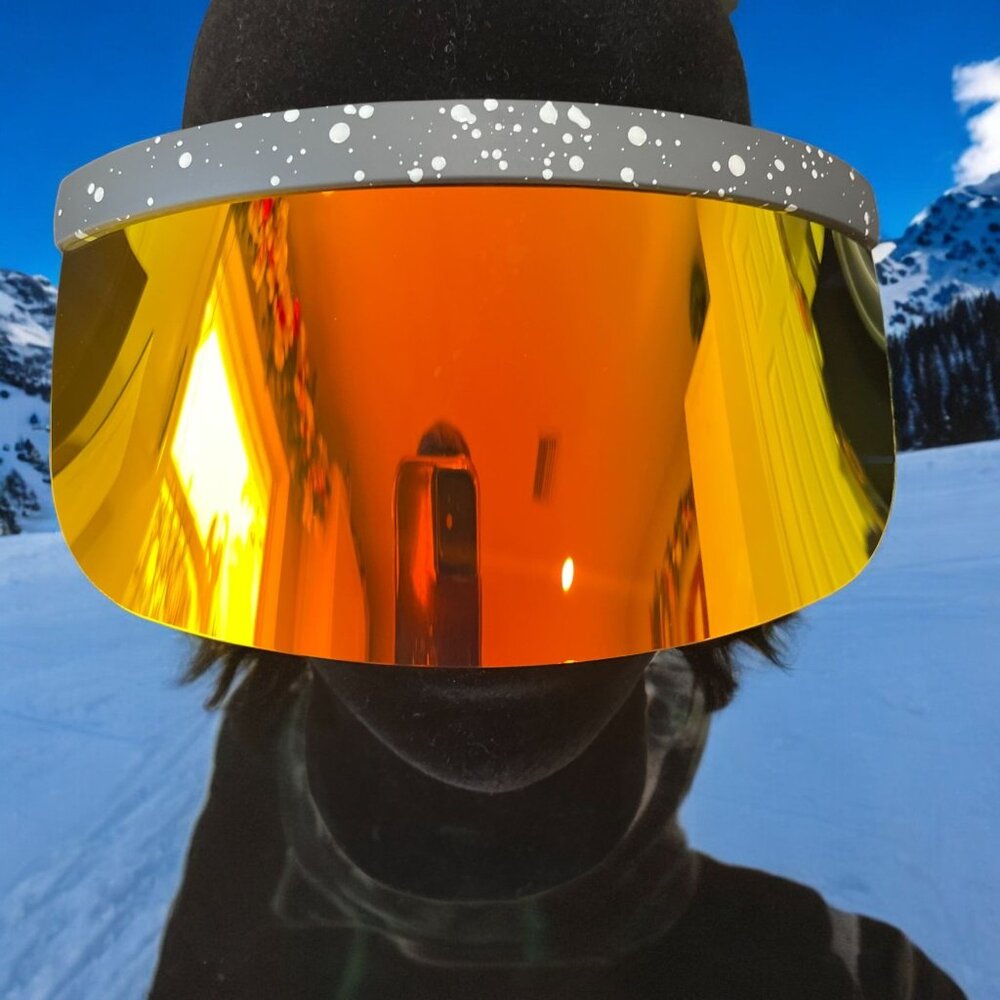 Tipsy Elves Canyon Crusader Visor Sunglasses Orange Iridescent Festival Sport